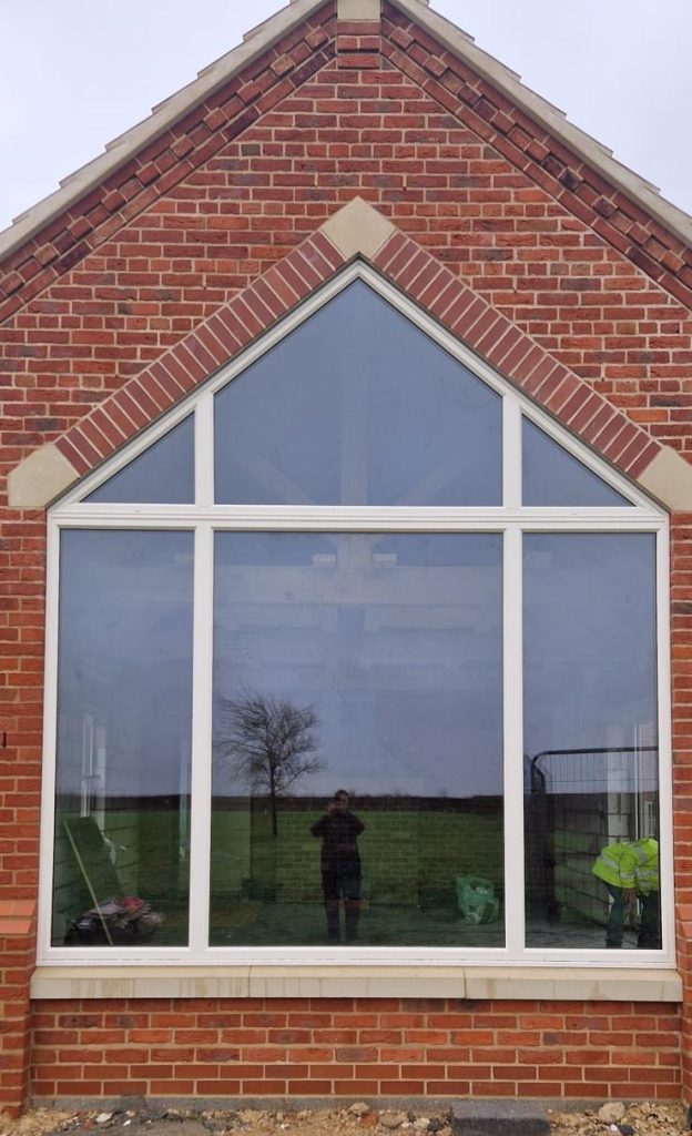 Double glazed shaped glass units installed on a home in Lincolnshire