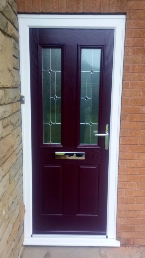 Very berry composite door installed on a Lincolnshire home