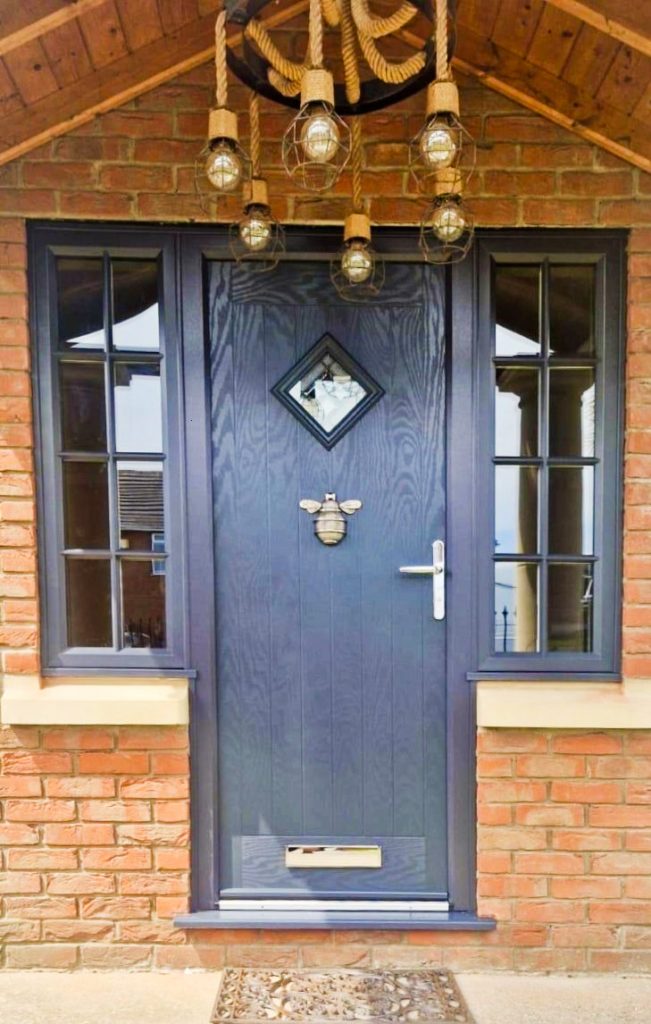 Anthracite composite door installation on a home in Kirton