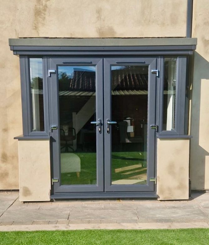 Anthracite French Door Porch Installed on a house in Boston